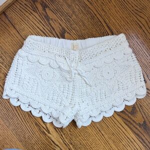 Surf Gypsy White Crochet Shorts